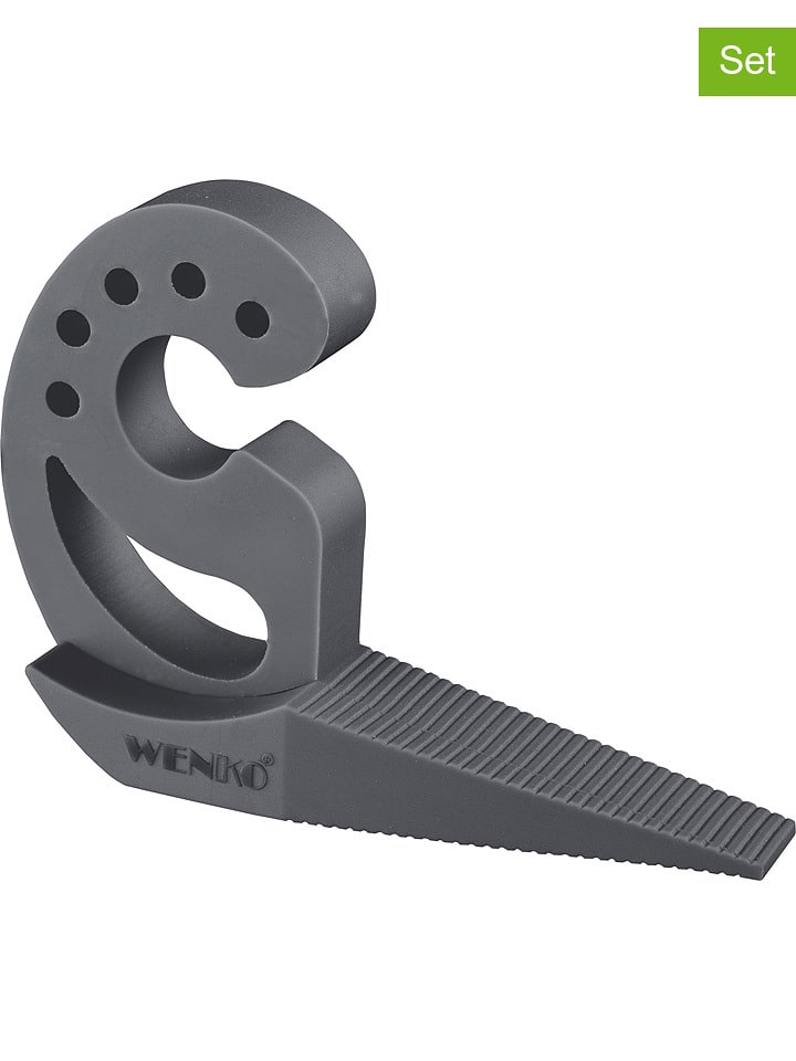 Wenko Blokady (2 szt.) "Multi-Stop" w kolorze antracytowym do drzwi - 12 x 8 x 2,5 cm rozmiar: onesize