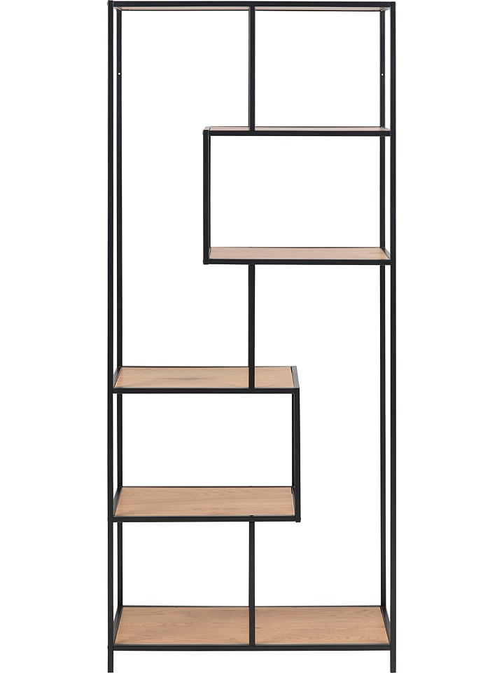 Actona Regał "Seaford" w kolorze jasnobrązowo-czarnym na książki - 77 x 185 x 35 cm rozmiar: onesize