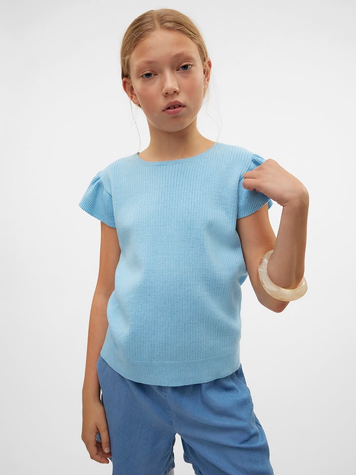 Vero Moda Girl Koszulka "Zanzibar" w kolorze błękitnym rozmiar: 122/128