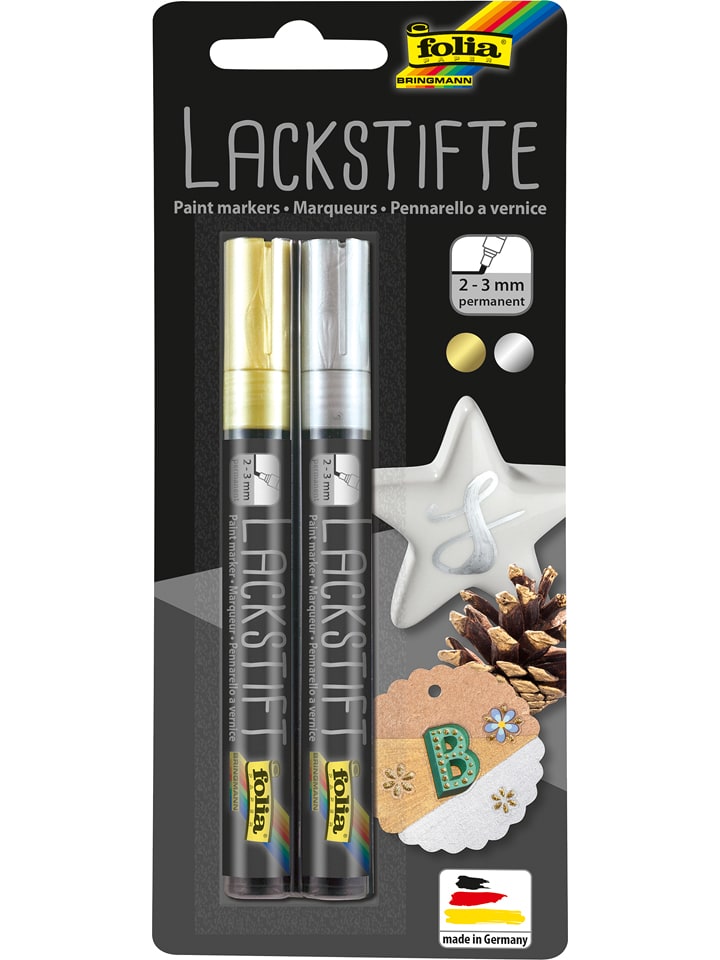 folia PAPER Lakiery (2 szt.) w kolorze złotym i srebrnym w sztyfcie rozmiar: onesize