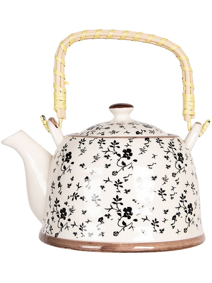 Clayre & Eef Imbryk w kolorze czarno-białym - 800 ml rozmiar: onesize