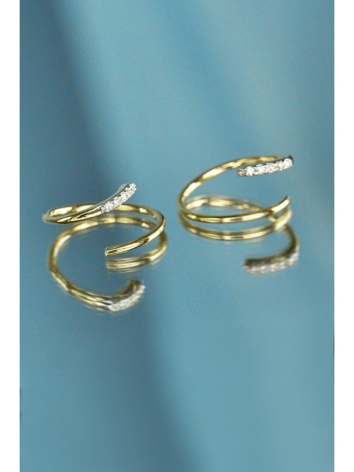 DIAMANTA Złote kolczyki "Joli tourbillon diamant" z diamentami rozmiar: onesize