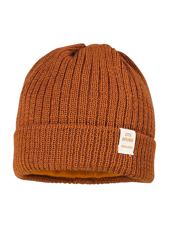 MaxiMo Wełniana czapka w kolorze jasnobrązowym rozmiar: 43 cm