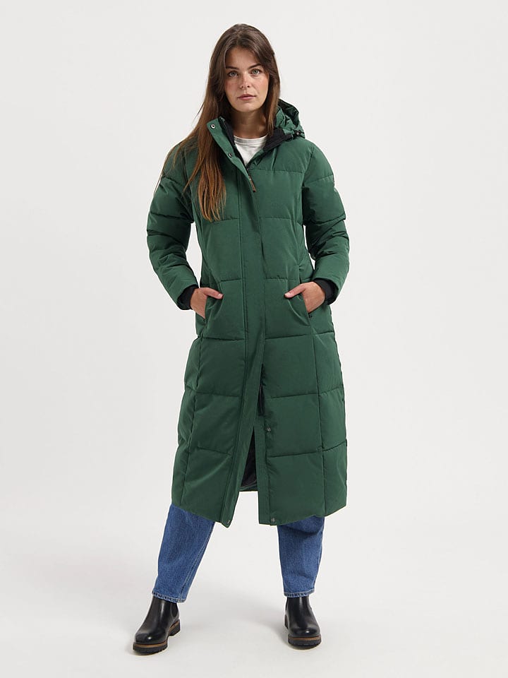 TRAVELIN' Płaszcz pikowany "Freya" w kolorze zielonym rozmiar: XL