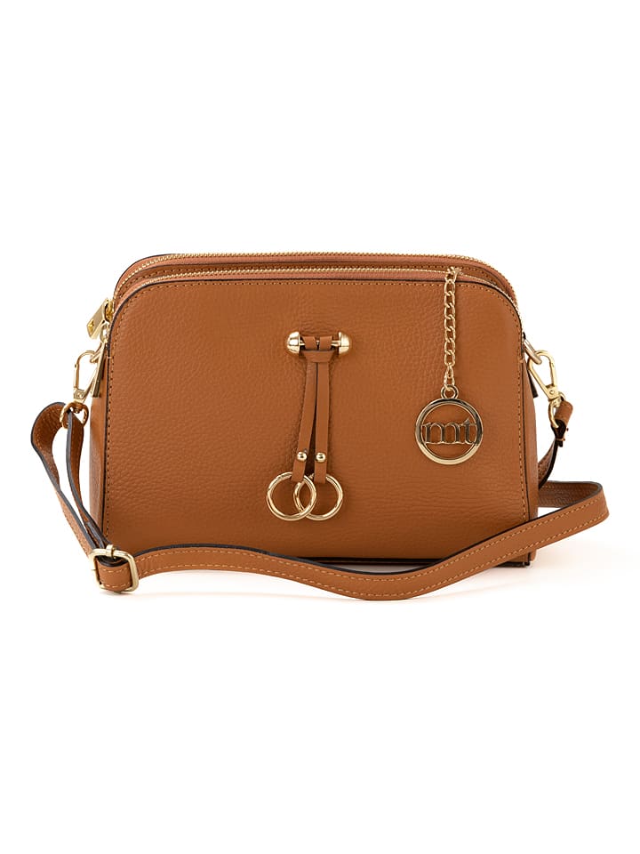 Mia Tomazzi Skórzana torebka "Certosa" w kolorze jasnobrązowym - 24 x 16 x 8 cm rozmiar: onesize