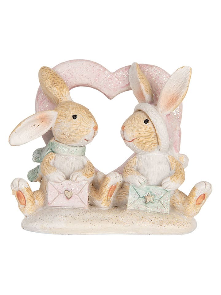 Clayre & Eef Dekoracja w kolorze beżowo-jasnoróżowym - 11 x 9 x 6 cm rozmiar: onesize