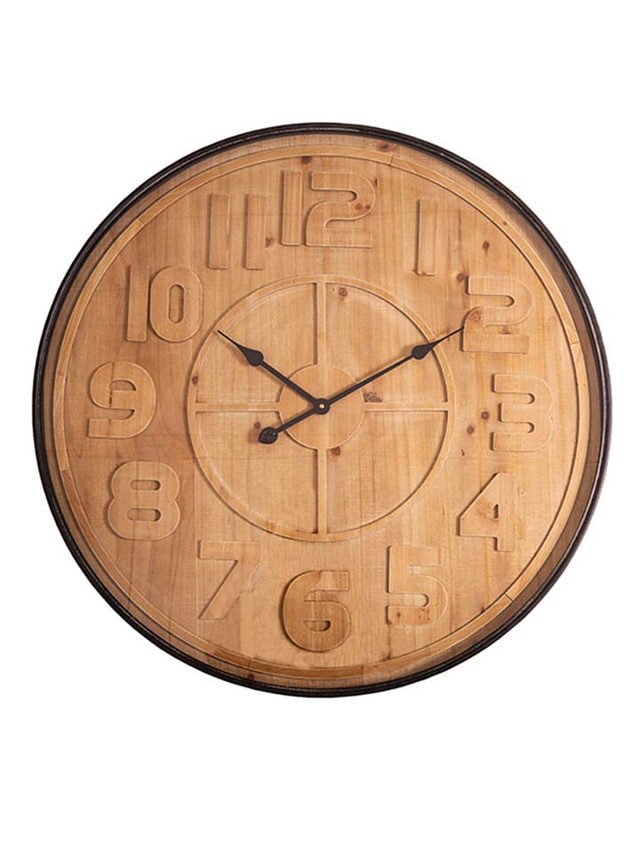 Anticline Zegar ścienny w kolorze beżowym - Ø 80 cm rozmiar: onesize