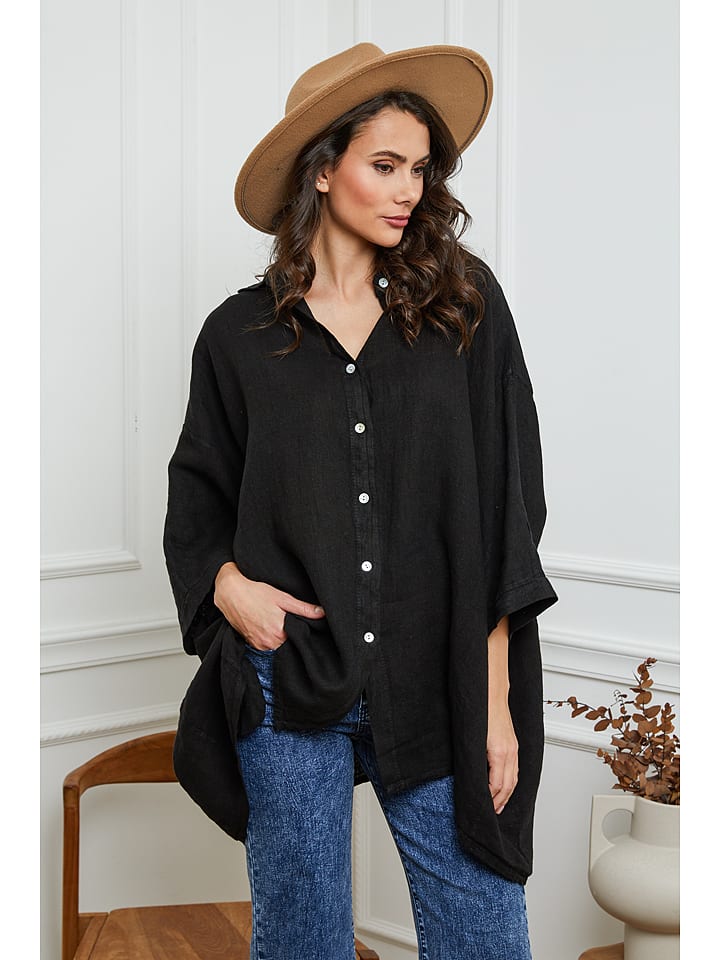 Joséfine Lniana koszula w kolorze czarnym rozmiar: XXL