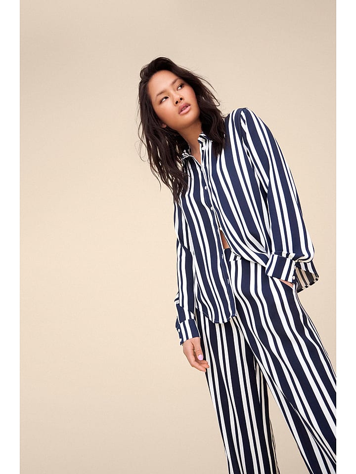 Vila Spodnie w kolorze granatowo-białym rozmiar: 38