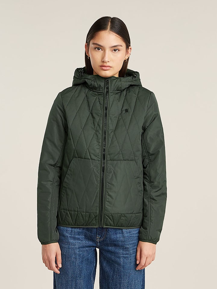 G-Star Kurtka pikowana w kolorze zielonym rozmiar: L