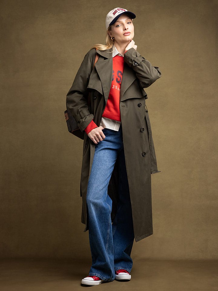 BIG STAR Trencz w kolorze khaki rozmiar: M