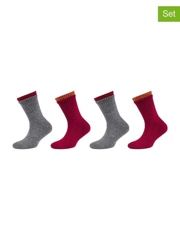 s.Oliver Skarpety (4 pary) w kolorze czerwono-szaro-zielonym rozmiar: 35-38