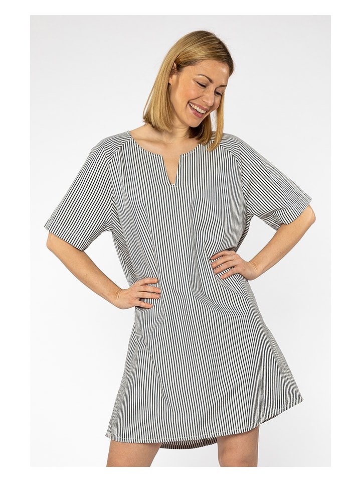 elkline Sukienka "Sea breeze" w kolorze granatowo-białym rozmiar: 40