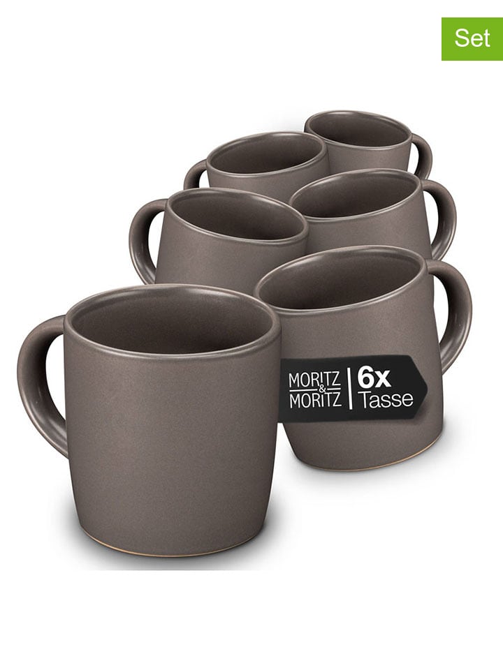 Moritz & Moritz Kubki (6 szt.) "Nordic" w kolorze szarym - 300 ml rozmiar: onesize