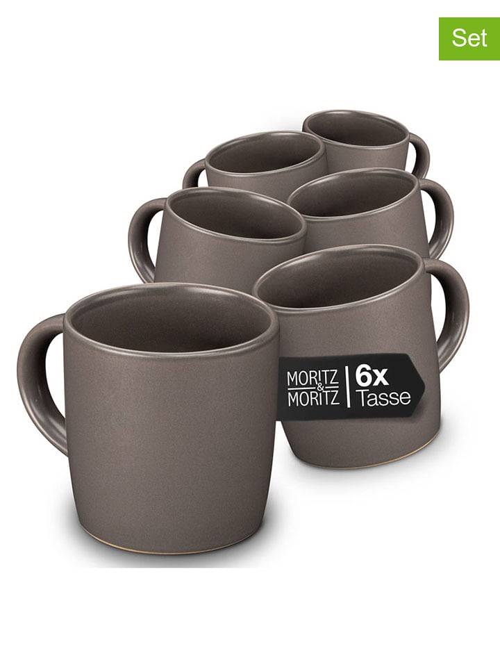 Moritz & Moritz Kubki (6 szt.) "Nordic" w kolorze szarym - 300 ml rozmiar: onesize