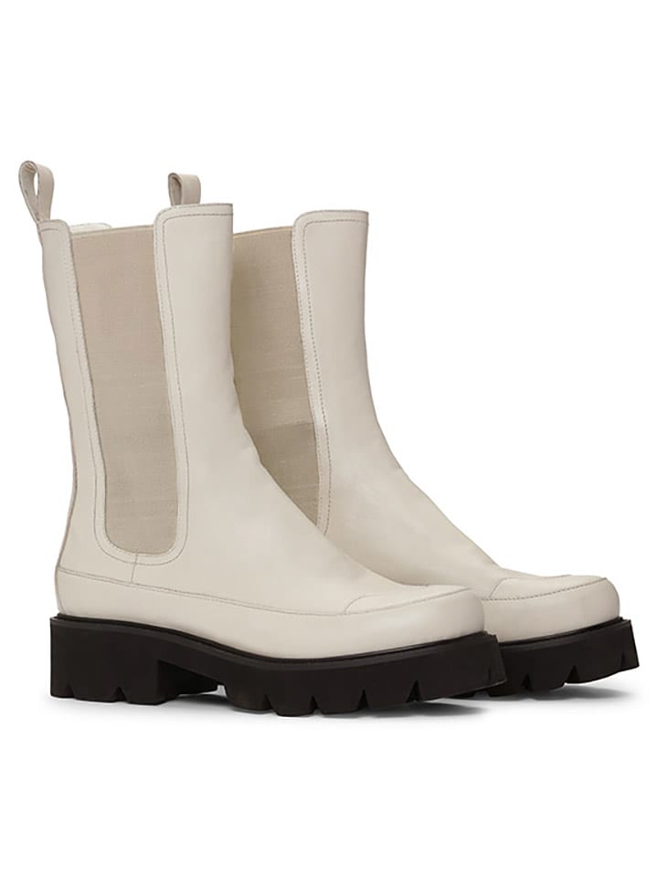 Ilse Jacobsen Skórzane sztyblety w kolorze kremowym rozmiar: 40