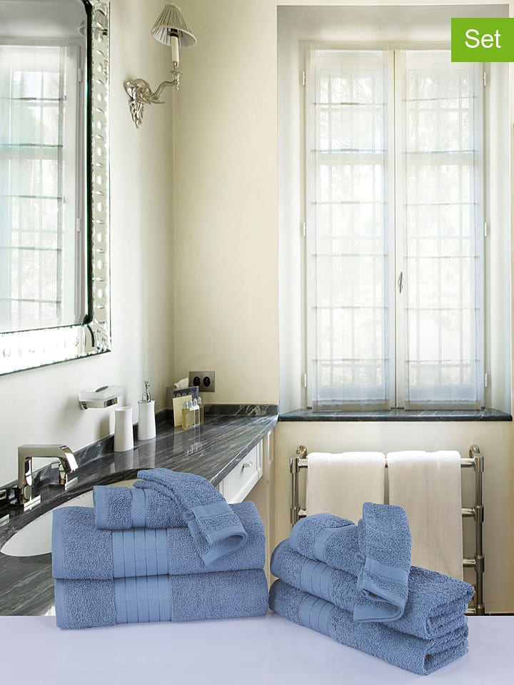 Hip 8-częściowy zestaw ręczników w kolorze błękitnym rozmiar: 16x22 cm