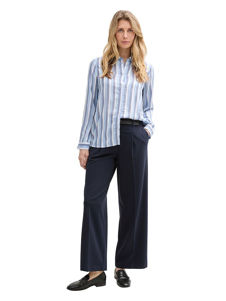 Tom Tailor Bluzka w kolorze błękitno-biało-szarym rozmiar: 38