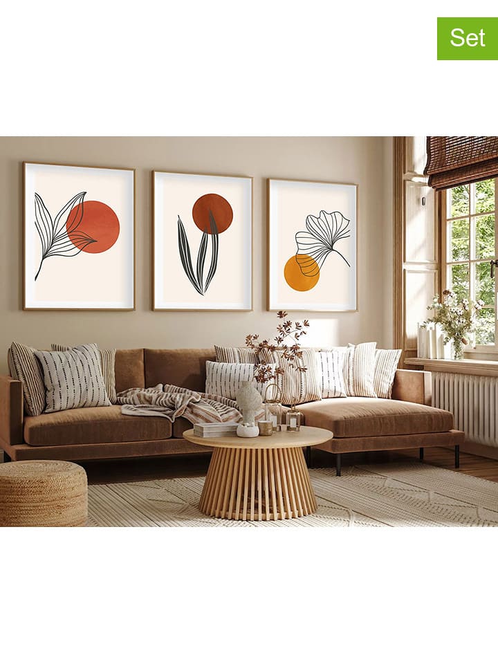 ABERTO DESIGN Druki artystyczne (3 szt.) w ramce rozmiar: 50x70 cm