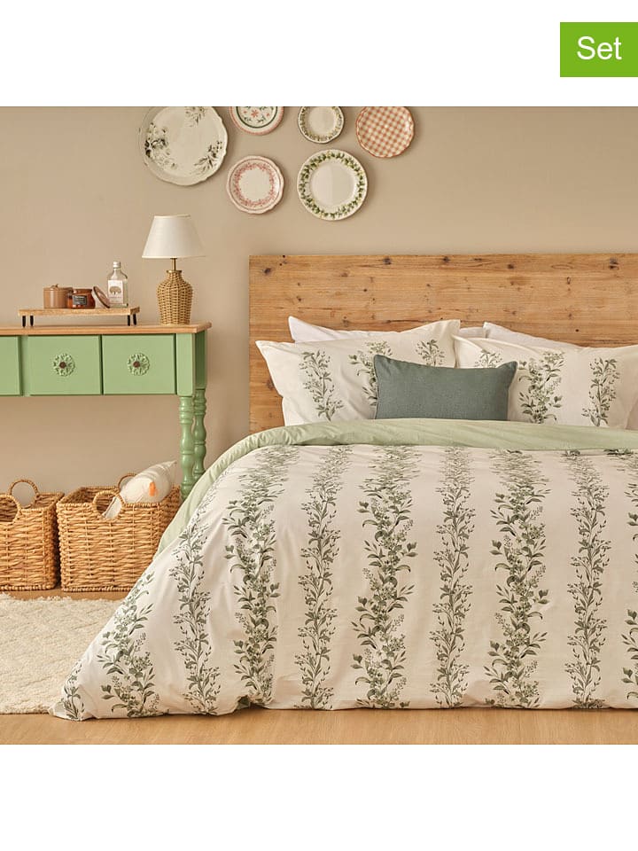 BELLA MAISON 3-częściowy komplet pościeli renforcé "Julia" w kolorze zielonym rozmiar: 200x220 cm