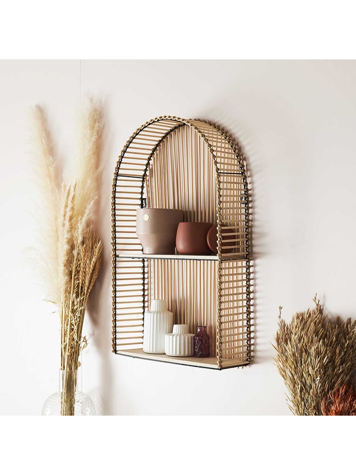 THE HOME DECO FACTORY Regał ścienny w kolorze beżowym - 37 x 61 x 12 cm rozmiar: onesize