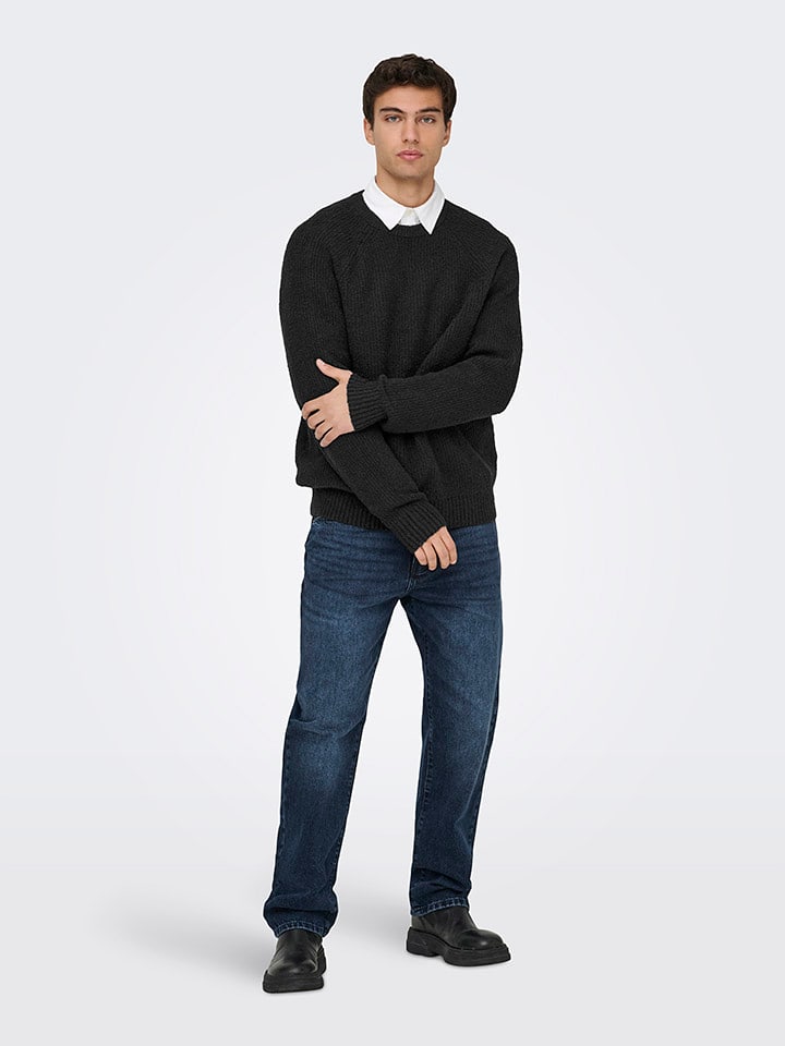 ONLY & SONS Sweter "Dale" w kolorze czarnym rozmiar: M