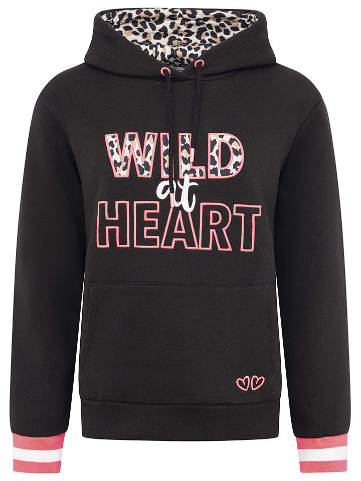 Zwillingsherz Bluza "Wild At Hearts" w kolorze jasnoróżowo-czarnym rozmiar: XXL