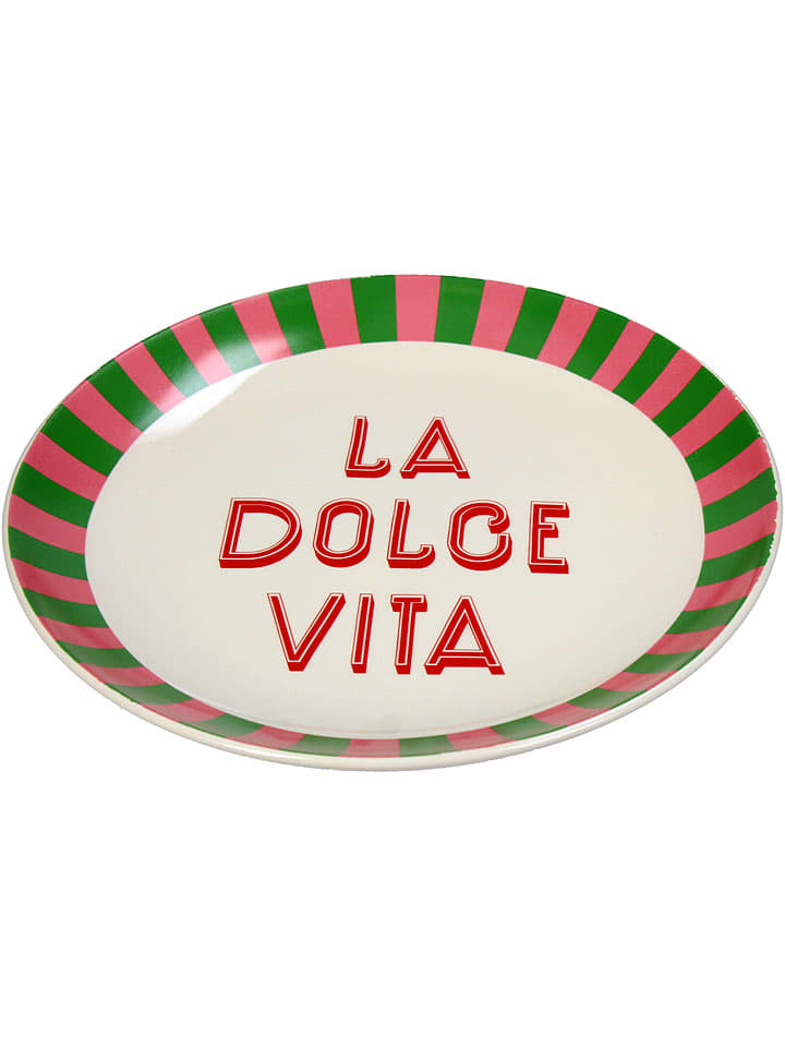 Kersten Talerz płaski "La Dolce Vita" w kolorze beżowo-czerwono-zielonym - Ø 25 cm rozmiar: onesize