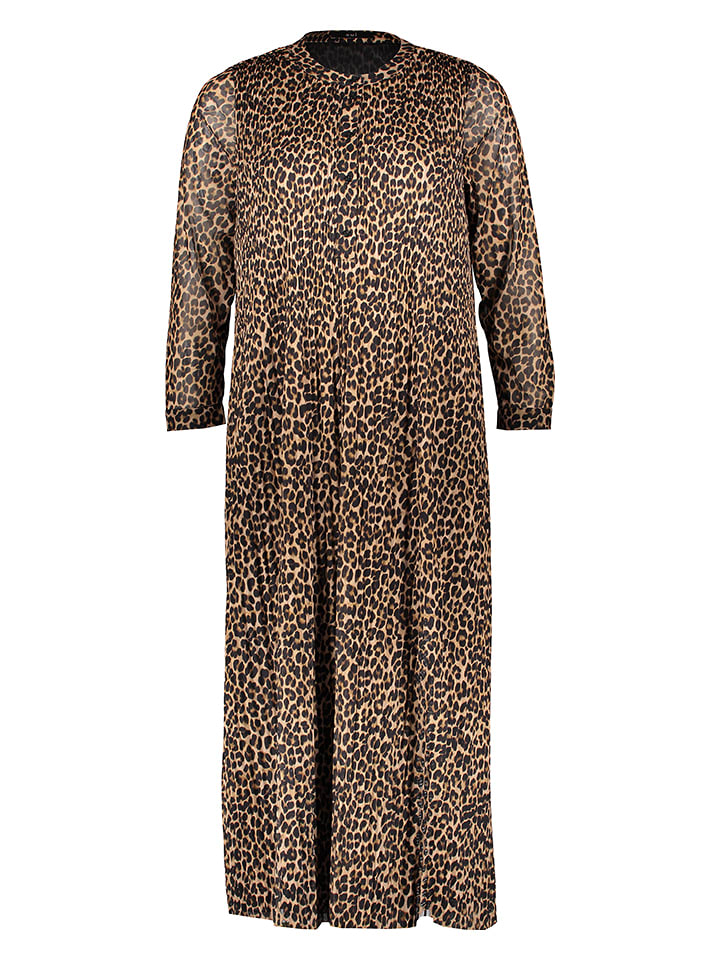 Oui Sukienka w kolorze jasnobrązowo-czarnym rozmiar: 34