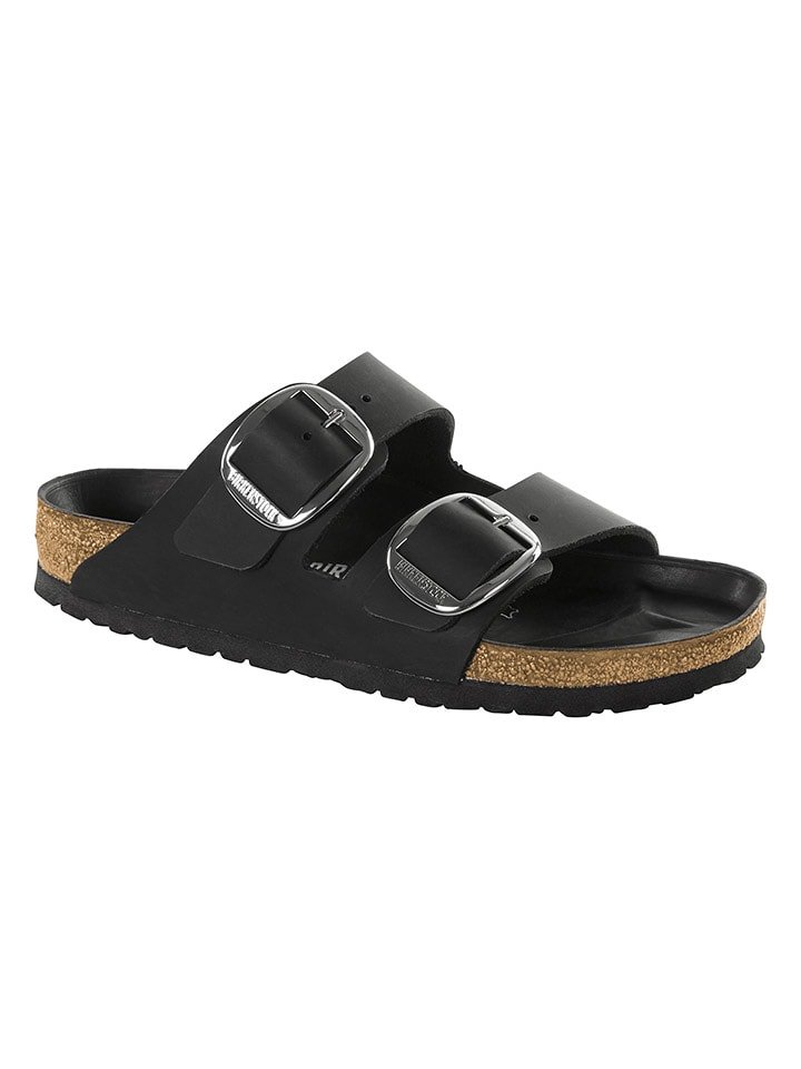 Birkenstock Skórzane klapki "Arizona" w kolorze czarnym rozmiar: 38