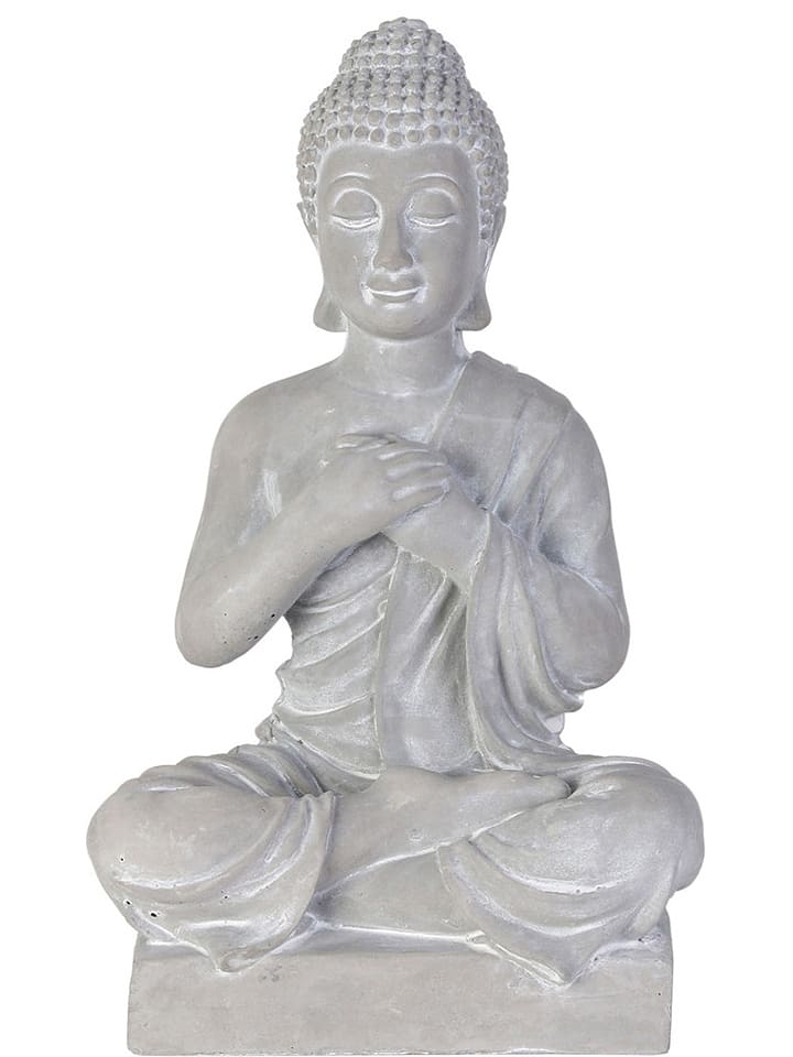 Garden Spirit Figurka dekoracyjna "Bouddha" w kolorze szarym - wys. 27 cm rozmiar: onesize