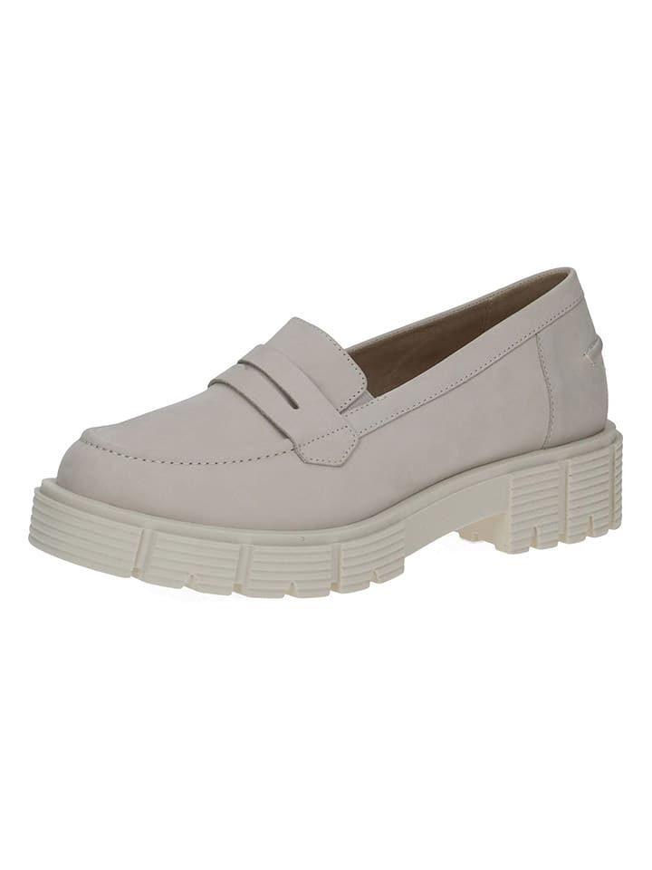 Caprice Skórzane slippersy w kolorze kremowym rozmiar: 37