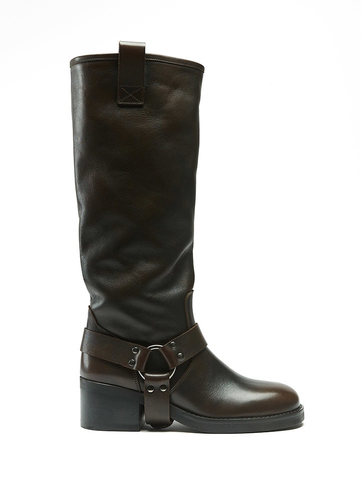 Frank Daniel Skórzane kozaki w kolorze brązowym rozmiar: 41