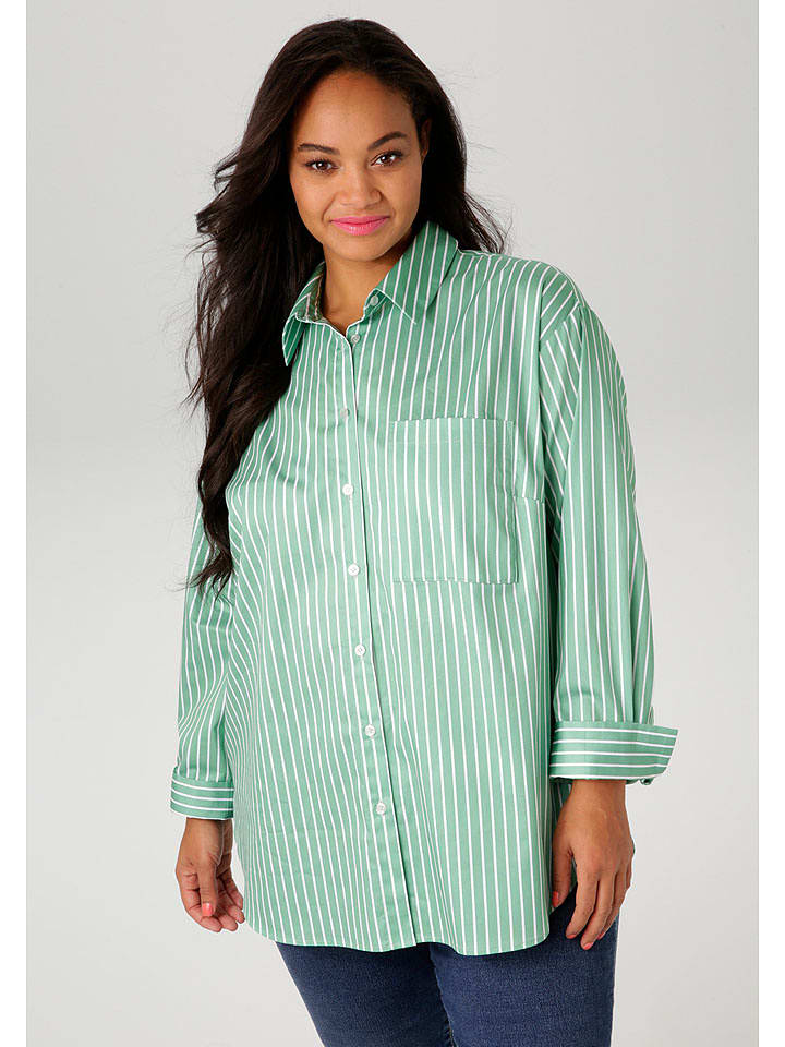 Aniston Koszula w kolorze zielono-białym rozmiar: 44