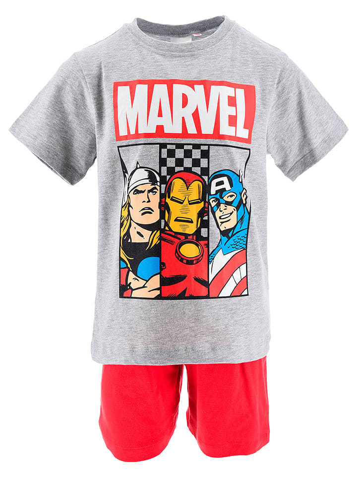 MARVEL Avengers Piżama "Avengers" w kolorze szaro-czerwonym rozmiar: 128