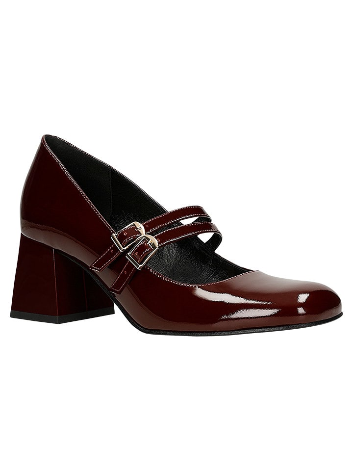 Wojas Skórzane czółenka w kolorze bordowym rozmiar: 40