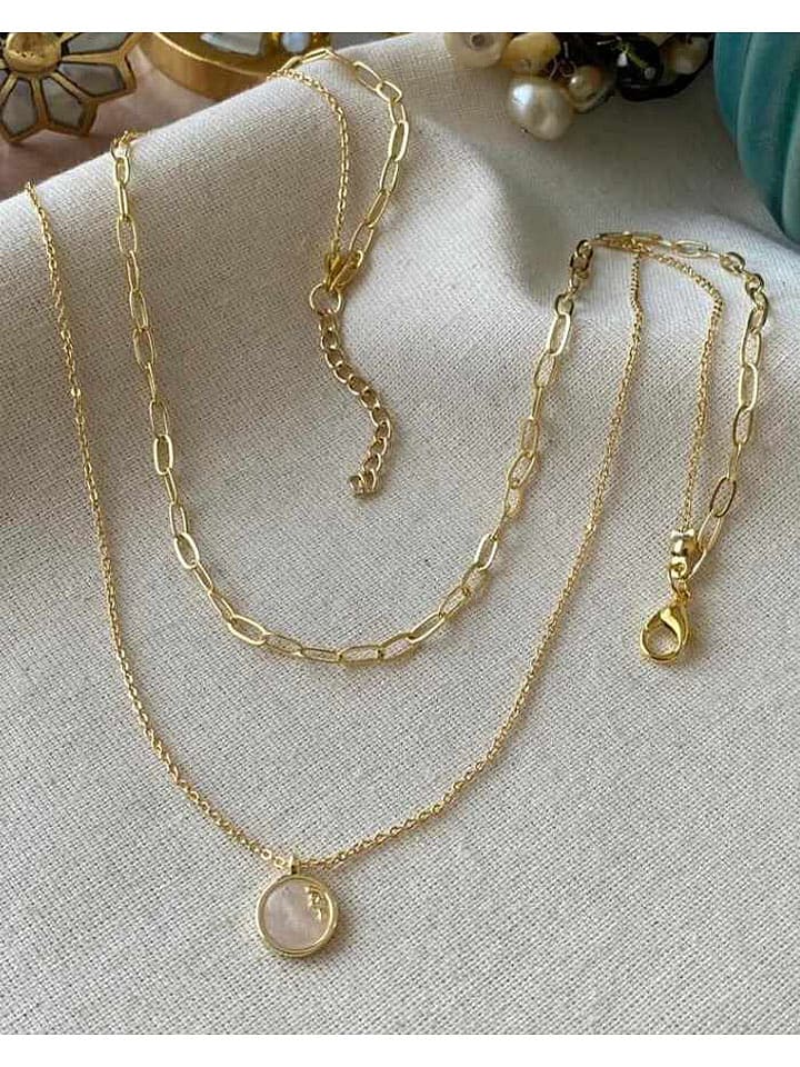 Luseera Pozłacany naszyjnik z zawieszką - dł. 55 cm rozmiar: onesize