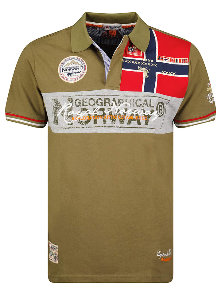 Geographical Norway Koszulka polo "Kidney" w kolorze khaki rozmiar: L
