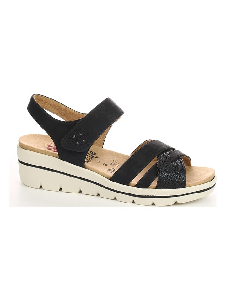 Relife Sandały w kolorze czarnym na koturnie rozmiar: 41