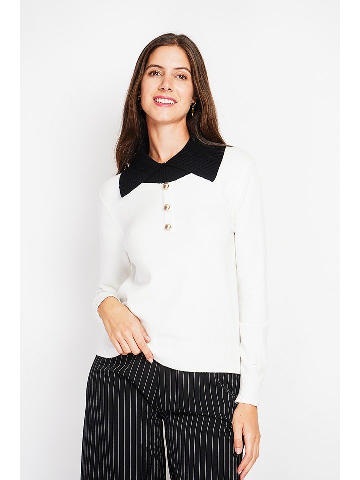 William de Faye Sweter w kolorze biało-czarnym rozmiar: 34