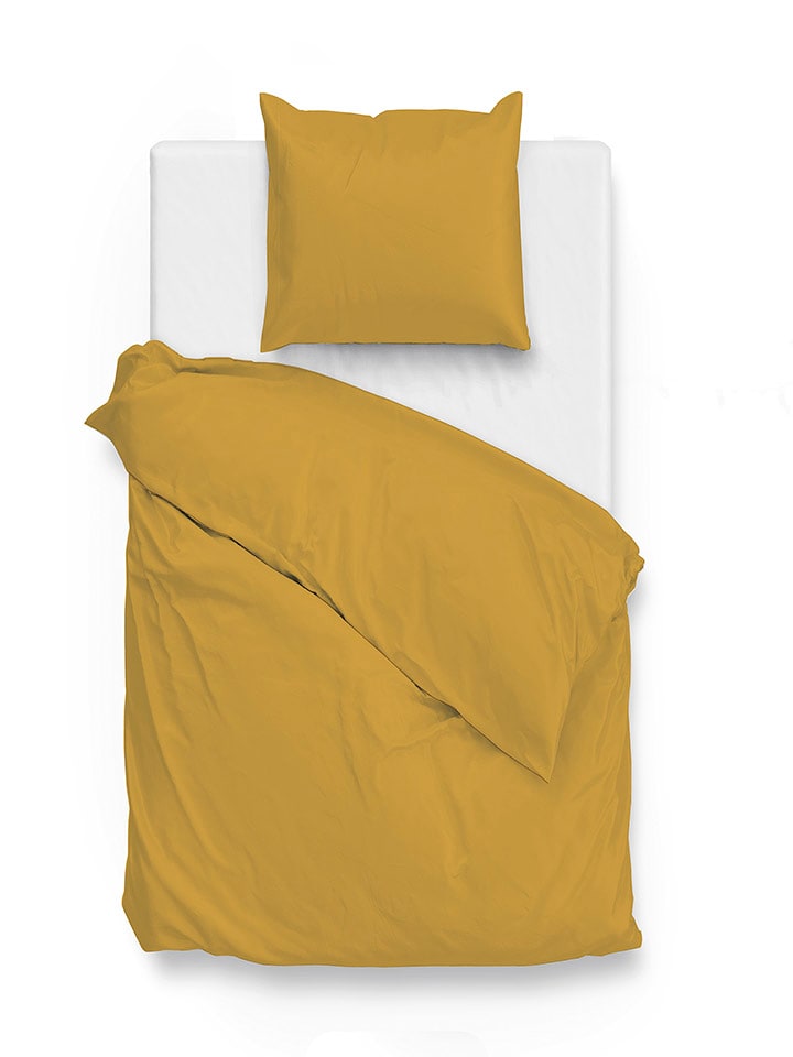 Zo!Home Komplet pościeli w kolorze żółtym z mako-satyny rozmiar: 135x200 cm