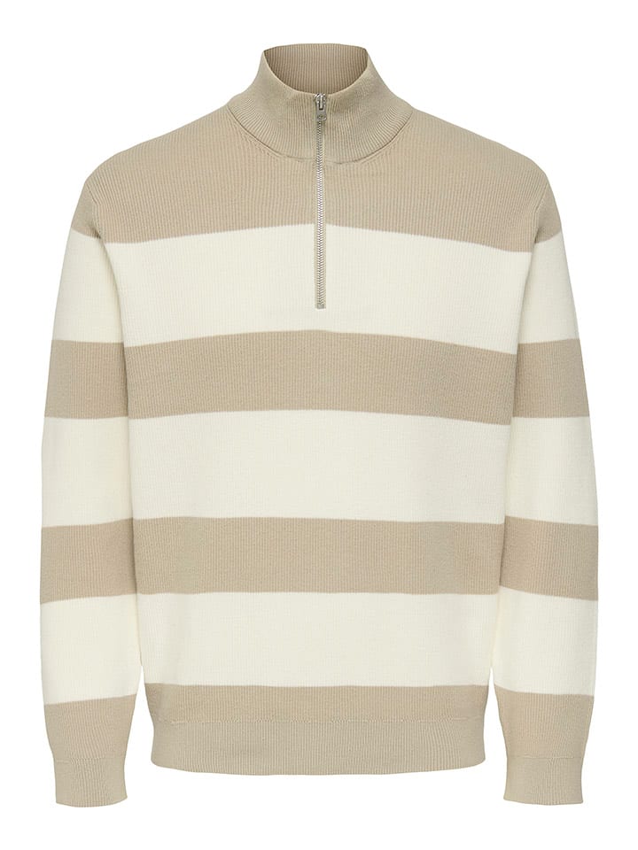 ONLY & SONS Sweter "Phil" w kolorze kremowo-beżowym rozmiar: M