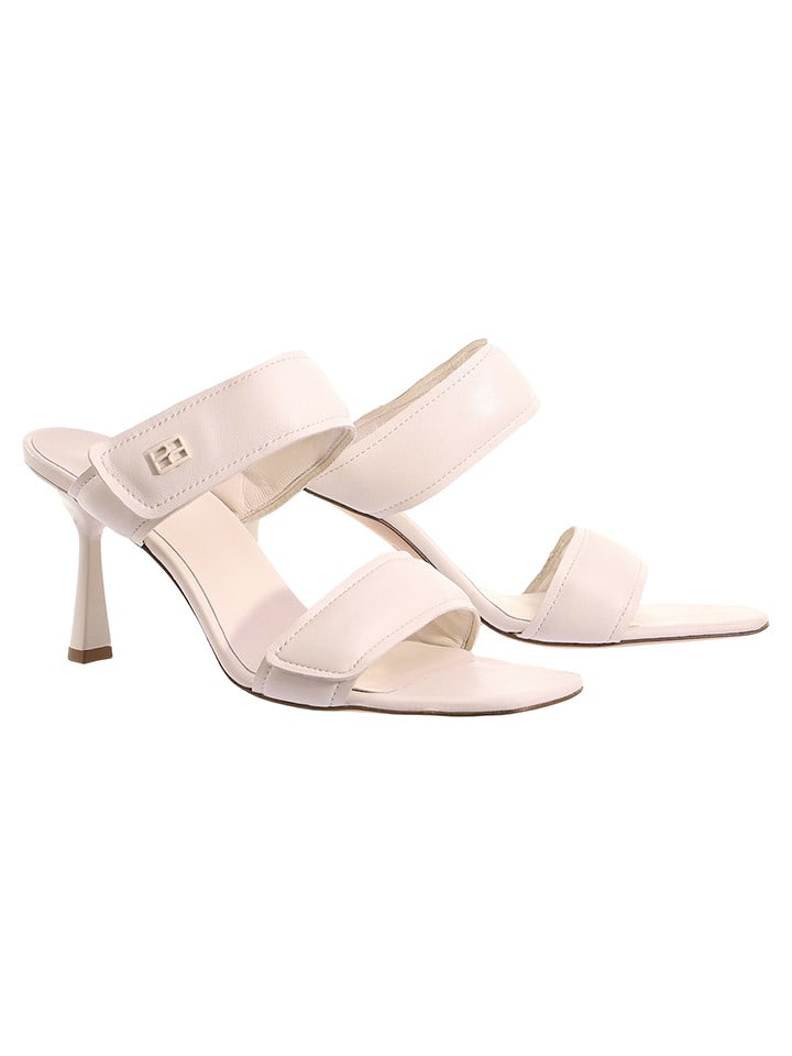 Högl Skórzane klapki w kolorze kremowym na obcasie rozmiar: 36