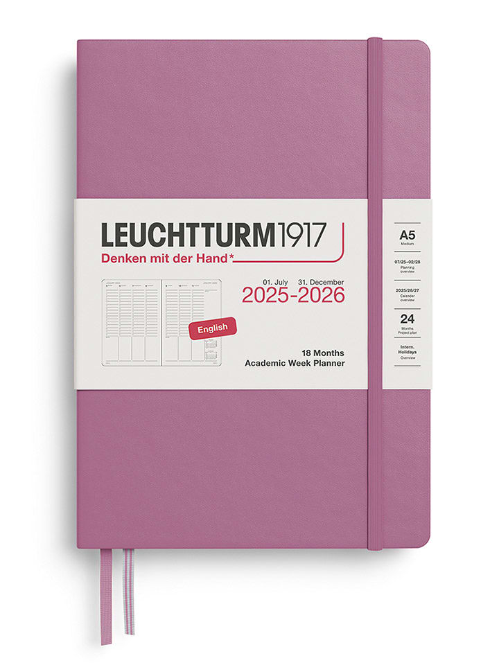 LEUCHTTURM1917 Planer akademicki w kolorze lawendowym - A5 rozmiar: onesize