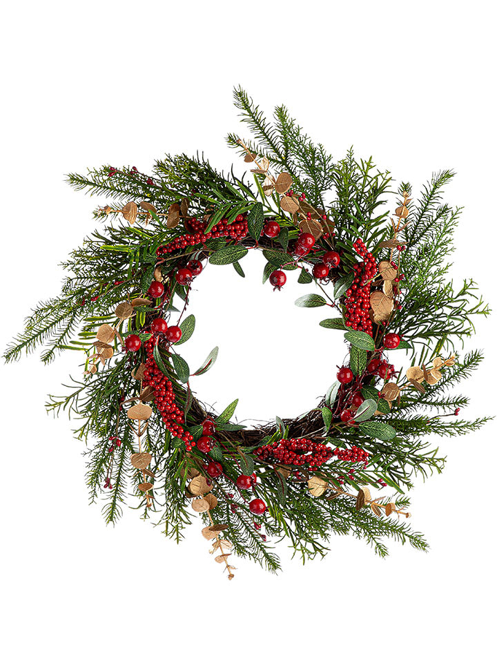 GILDE Wianek w kolorze zielono-czerwonym - Ø 55 cm rozmiar: onesize