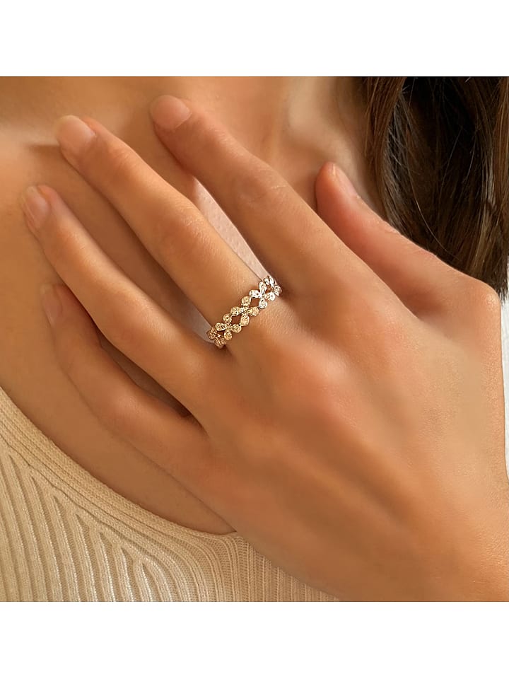 Les Petites Précieuses Pozłacany pierścionek z cyrkoniami rozmiar: 60