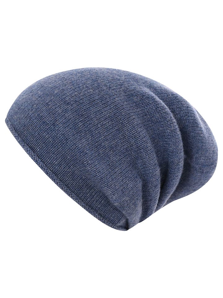 Zwillingsherz Kaszmirowa czapka beanie w kolorze niebieskim rozmiar: onesize