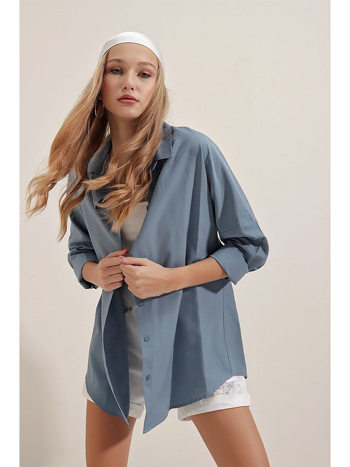 trendyol Koszula w kolorze niebieskim rozmiar: 40