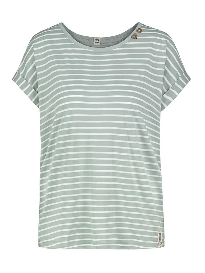 Sublevel Koszulka w kolorze miętowo-białym rozmiar: XS