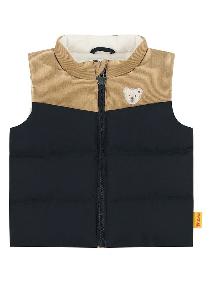 Steiff Kamizelka pikowana w kolorze czarno-beżowym rozmiar: 86